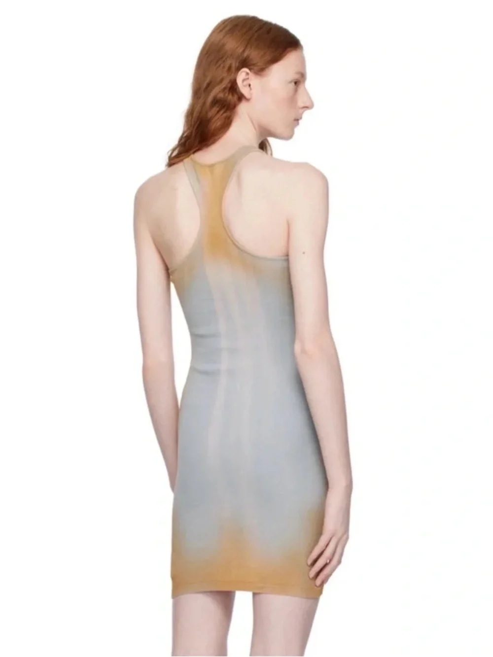 NWT Off-White Laundry Rib Racing Mini Dress Gradient Beige Size 40 (US S) - $650